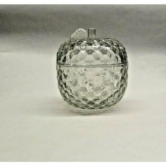unbranded Accents Vintage Glass Apple Candy Dish With Apple Stem